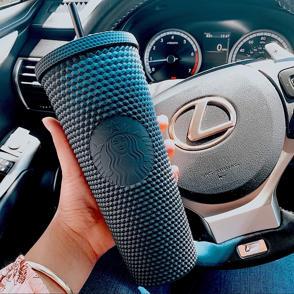 Matte Black Soft-Touch Bling Cold Cup - 24 fl oz